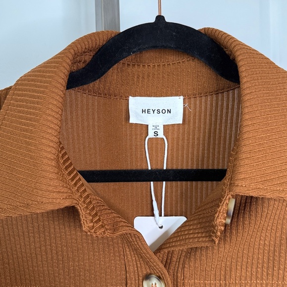 Heyson Tan Rubbed Utility Button Down Jacket NWT - Picture 3 of 5